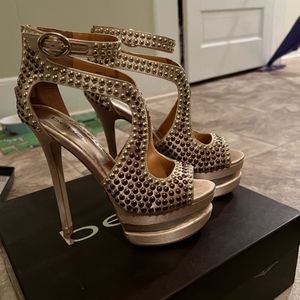 Bebe gold platform shoes